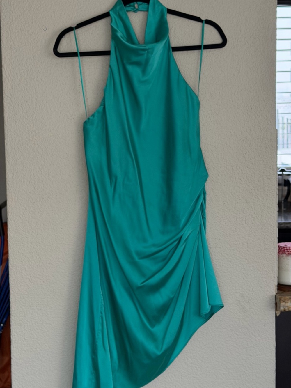 DO+BE Teal Halter Satin Dress